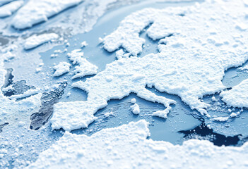 Obraz premium Map of European countries covered in snow