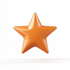 Obraz premium Shiny orange star icon graphic design white background cartoon