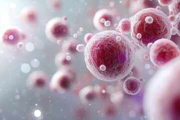 Close up of a bunch of pink cells