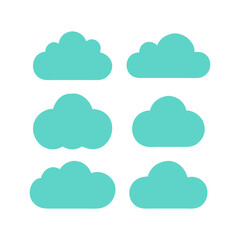 Set of Cloud Icons - Weather and Technology Vector Collection