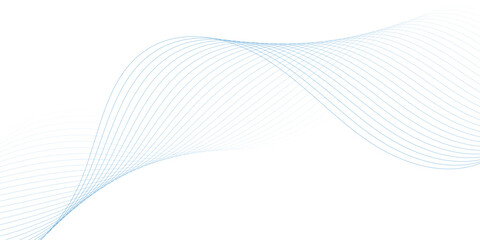 Abstract wave element for design. Digital frequency track equalizer. Stylized line art background. Vector illustration. Wave with lines created using blend tool. Curved wavy line, smooth stripe.
