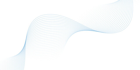 Abstract wave element for design. Digital frequency track equalizer. Stylized line art background. Vector illustration. Wave with lines created using blend tool. Curved wavy line, smooth stripe.