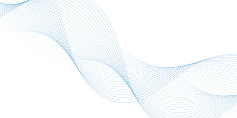 "Abstract wave element for design. Digital frequency track equalizer. Stylized line art background. Vector illustration. Wave with lines created using blend tool."