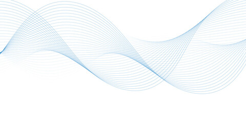 Abstract wave element for design. Digital frequency track equalizer. Stylized line art background. Vector illustration. Wave with lines created using blend tool. Curved wavy line, smooth stripe.