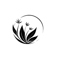 Elegant Black and White Floral Design: Minimalist Botanical Illustration, Nature-Inspired Vector Graphic