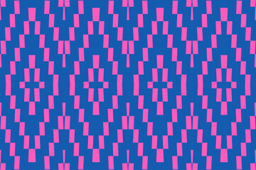 Abstract Geometric Pattern with Pink and Blue Zigzag Motifs on a Dark Background for Decorative Wallpaper and Textile Design