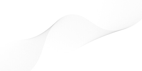 Abstract wave element for design. Digital frequency track equalizer. Stylized line art background. Vector illustration. Wave with lines created using blend tool. Curved wavy line, smooth stripe. 