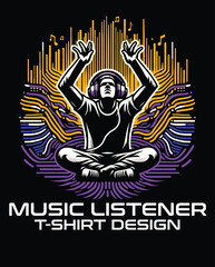 Music Listener Vector Logo Design