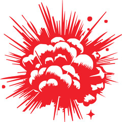 explotion smoke firecartoon illustration.