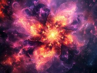 Cosmic Flower: Nebula in vibrant hues