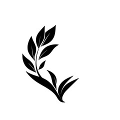 Elegant Black and White Floral Branch Design: Minimalist Botanical Illustration, Perfect for Logos, Invitations, and More!