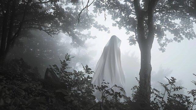 a mystical woman dressed in white