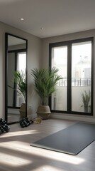 Fototapeta premium Bright Minimalist Home Gym