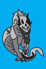 Snow dragon with blue Background