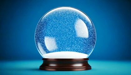  Empty snow globe, glass sphere, on white background, 3d