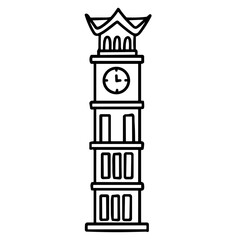 Jam Gadang icon of Padang, Indonesia Landmark icon illustration
