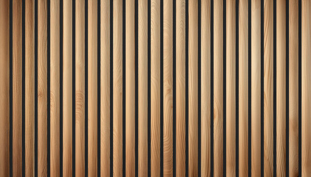 mur en baguettes de parement en bois clair moderne, texture de surface d&eacute;cor design