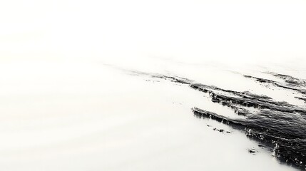 Abstract Black Ink Wash Painting On White Background