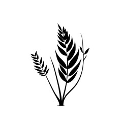 Monochrome Botanical Illustration: Elegant Black and White Plant Leaves, Minimalist Floral Design, Nature-Inspired Graphic