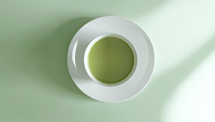 Green matcha late on white ceramic mug for drink on relax time