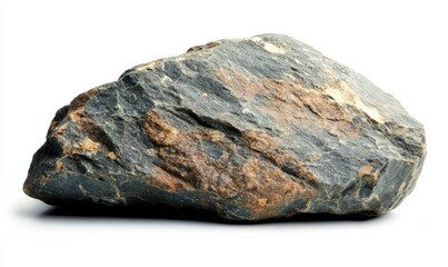 Fototapeta premium Gray and brown rock isolated on white background.
