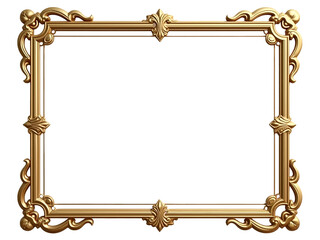 Golden Ornate Frame on Transparent Background