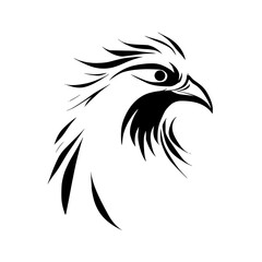 Obraz premium Majestic Eagle Head: Black and White Bird Illustration, Wildlife, Nature, Minimalist Graphic Design