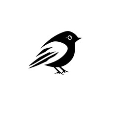 Obraz premium Charming Blackbird Silhouette: A Minimalist Bird Vector Graphic