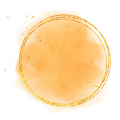 フレーム_水彩ラメ_オレンジ