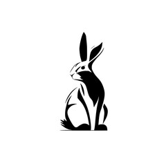 Elegant Rabbit Silhouette: A Stylish Vector Graphic Design. Perfect for logos, illustrations, and modern art projects.  Download this high-quality image now!