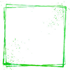 四角形フレーム_水彩_黄緑