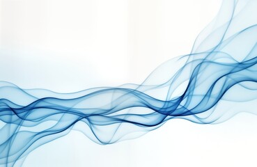 Obraz premium Abstract aerial view of blue wispy vapors water vapor flowing on white surface. Dynamic display of ethereal movement, delicate structure. Dancing vapors evoke sense of transience, natural phenomena