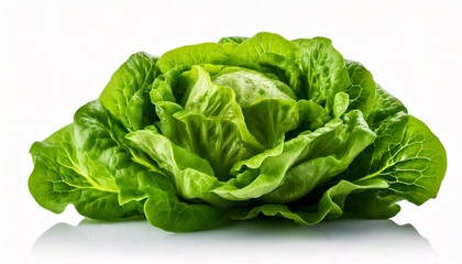 Green butterhead lettuce isolated on white background
