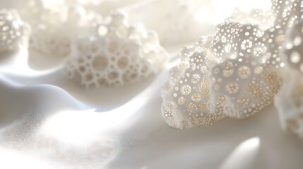 Intricate White Coral Structures on a Smooth Surface
