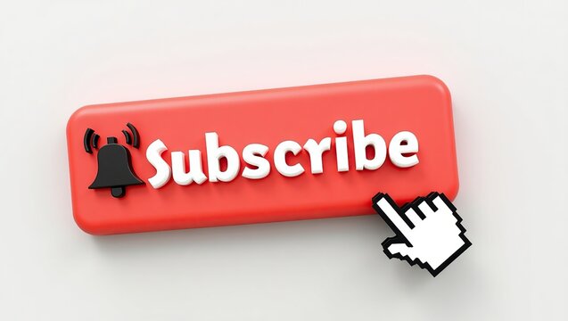 Red Subscribe Button with Bell and Cursor