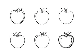 apple icon line art vector illustration