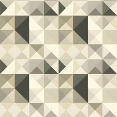 A geometric pattern featuring various shades of beige and gray triangles.