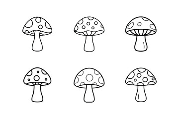 mushroom line art vector illustration
