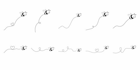 Cute Line Flying Bee