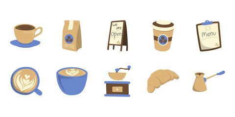 Coffee Caffe Illustration Set