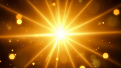 Golden Light Rays Bursting Outward with Radiant Glow