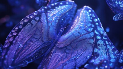 Obraz premium Enchanted Blue Butterflies: A Dreamlike Close-Up