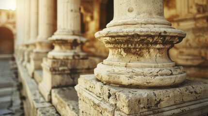 Stone Cathedral Columns: Majestic stone columns that stand tall and strong, supporting the weight of historic cathedral buildings and enhancing their timeless beauty.
