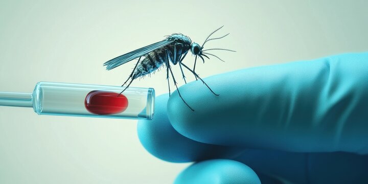 Mosquito Research: A Close-Up View of Blood Sample Collection for Disease Study