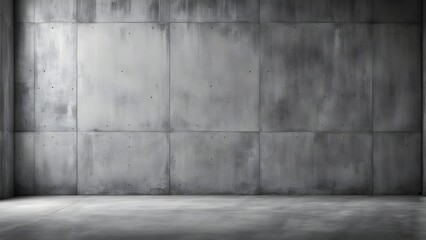 Fototapeta premium High-resolution image of a minimalist interior with a textured concrete wall and floor, ideal for background or product display.