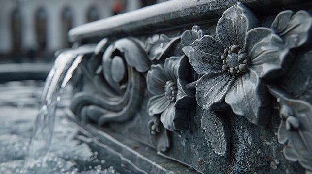 Granite Fountain: A beautifully crafted water feature made from granite, offering both artistic appeal and functionality, with a weighty presence in gardens or courtyards.
