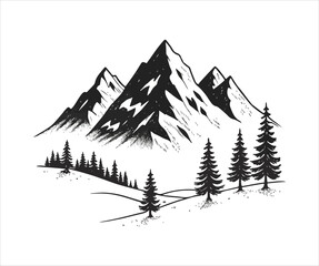 Mountain silhouete design vector illustration