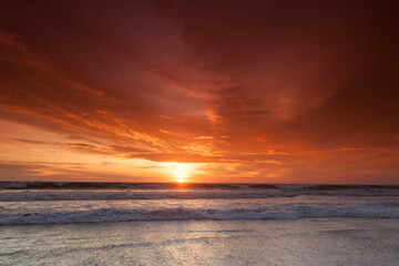 sea sunset water and sky