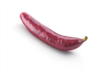 Single red bean pod isolated on white.