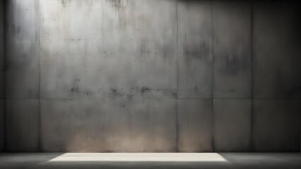 Fototapeta premium Dramatic studio shot of a textured concrete wall with subtle lighting.